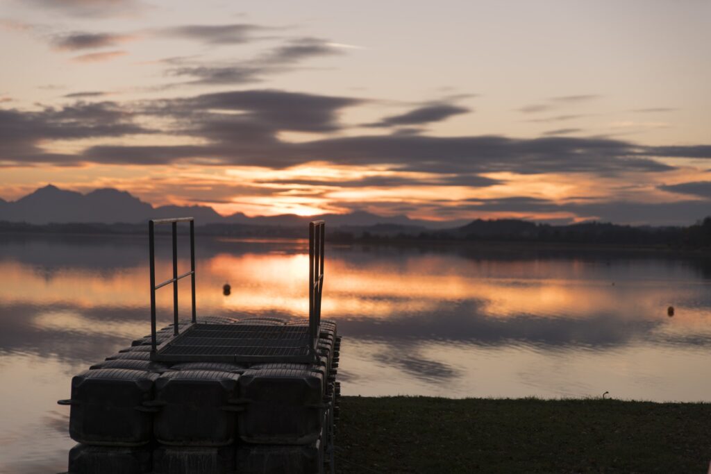 Wonderful sunset at mere